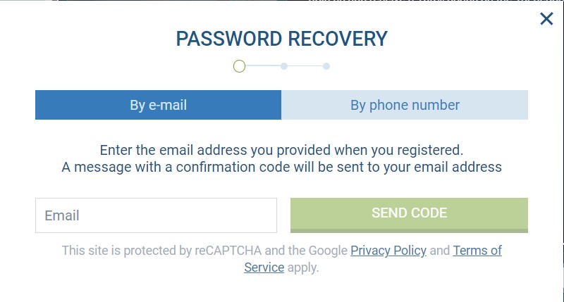 problem with login 1xbet