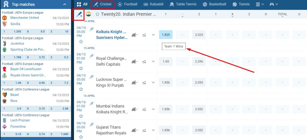 How to place a bet at 1xbet